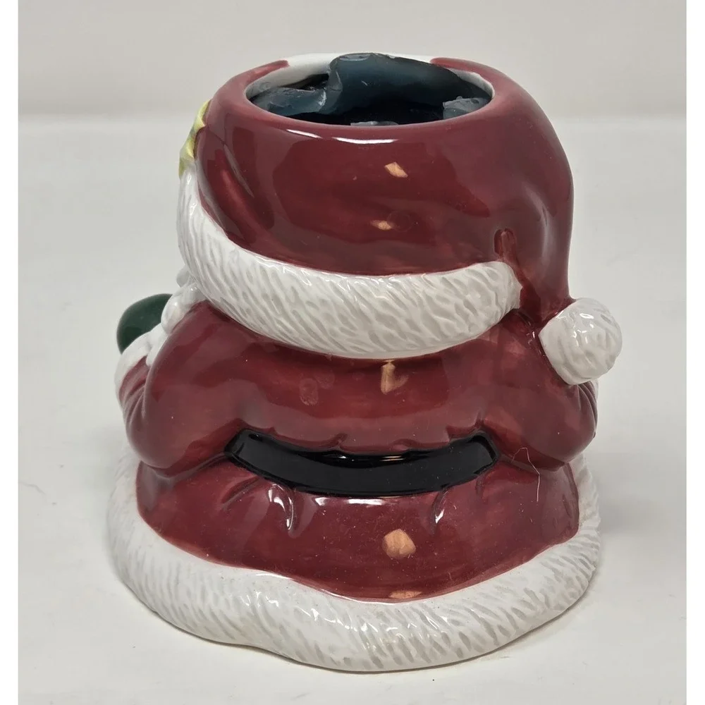 Fitz and Floyd Essentials Santa Claus Head Vase Candle Holder Vintage 1990s